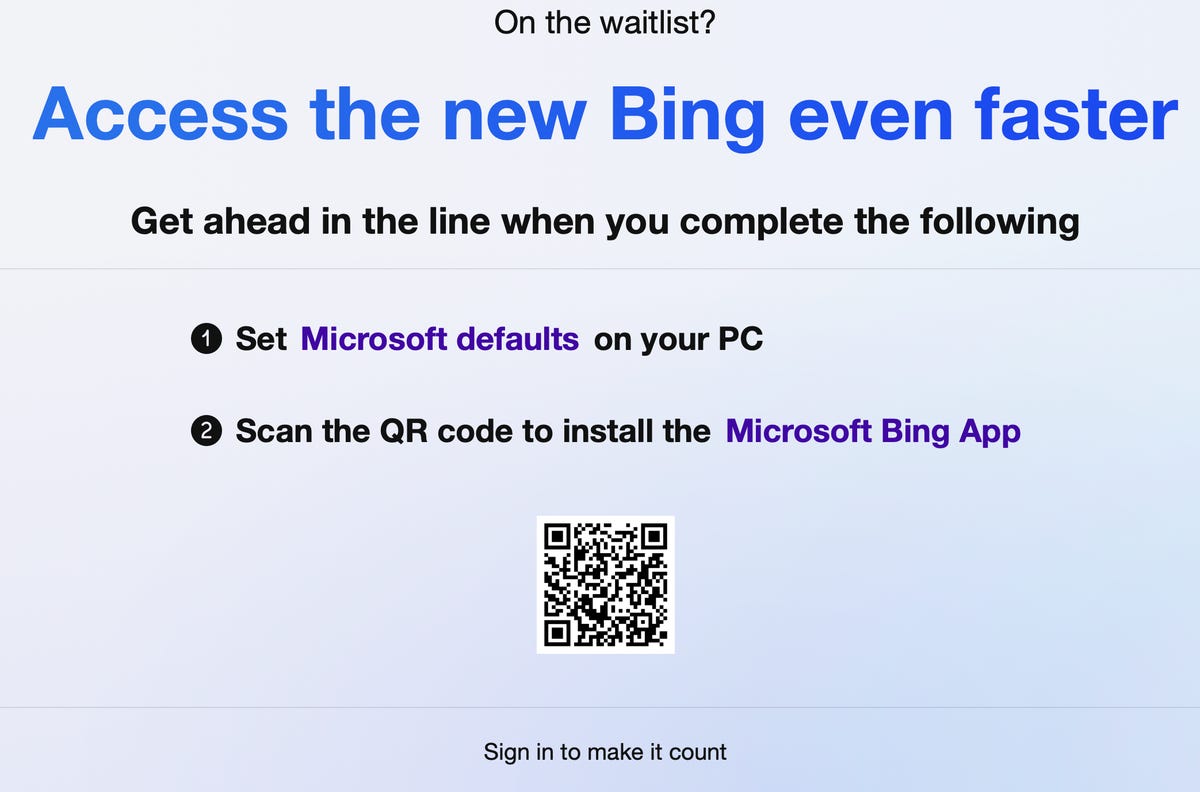 Get ahead in the Bing waitlist line
