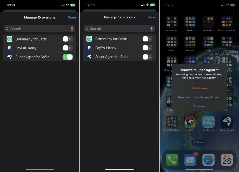 Disable or remove extension